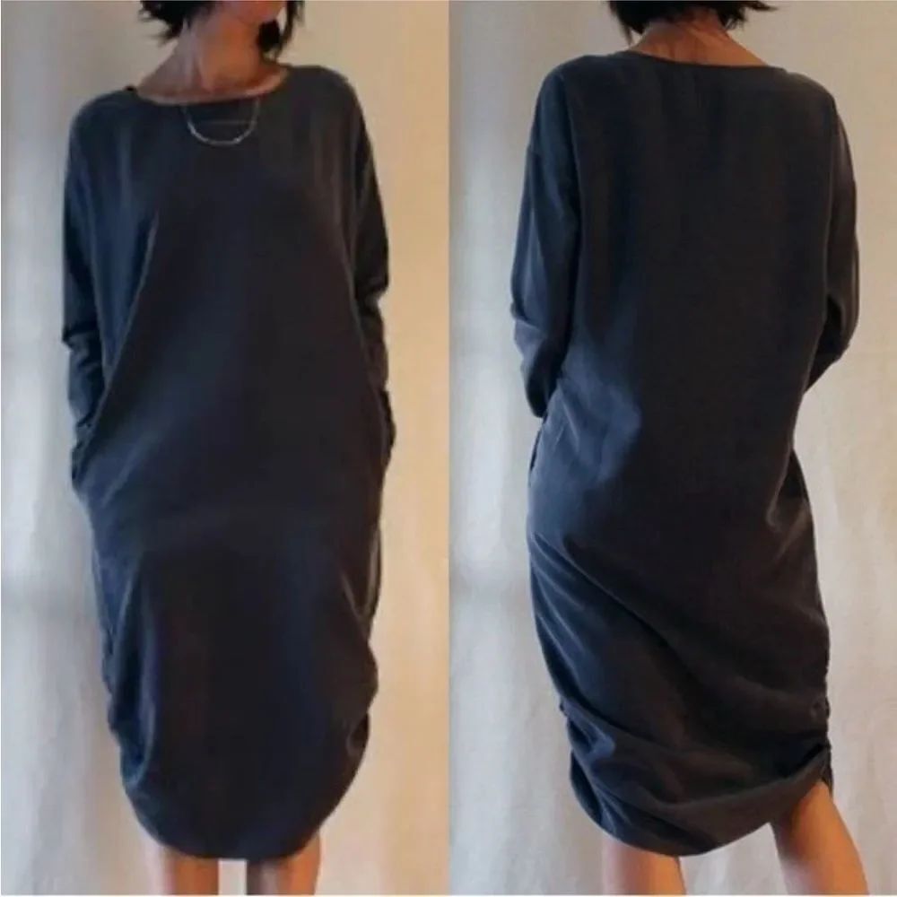 Emerson Fry Black Tie Up Dress Modal Blend Women’s SIZE MED